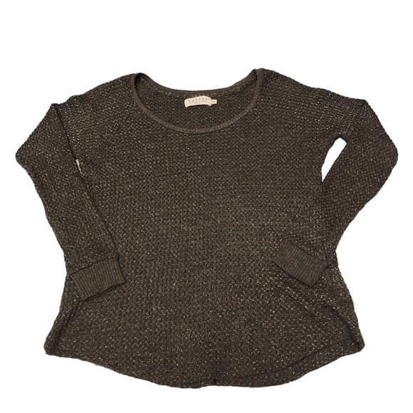 Velvet by Graham & Spencer Shimmery Knit Henley Sweater - Picture 4 of 10